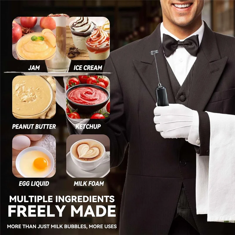 

Milk Frother Wand Drink Mixer Handheld Frother Electric Whisk, Mini Blender And Electric Mixer Coffee Frother-B27C