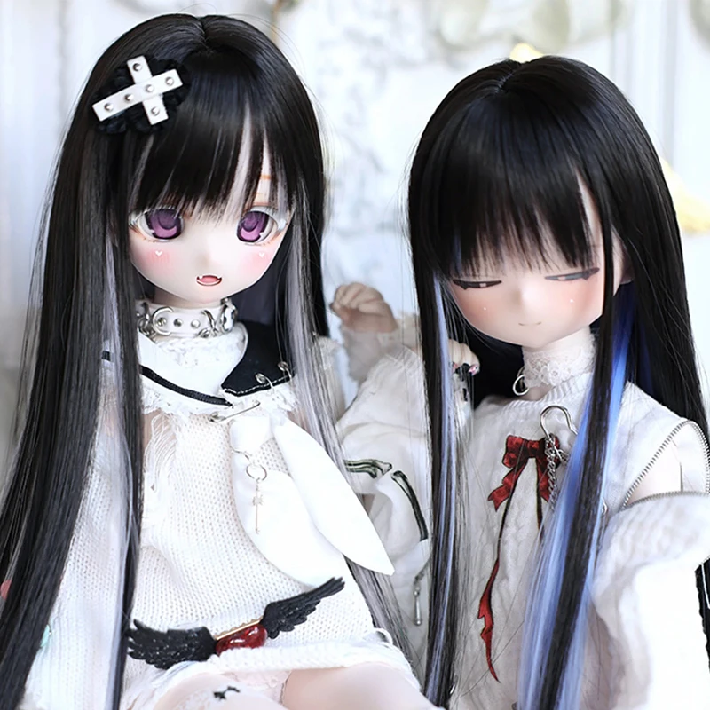Peruca bjd, cabelo liso, boneca, cabelo 1/3 1/4 1/6, peruca bjd adequada para yosd/msd/minifee/sd/dd/smart, peruca sintética