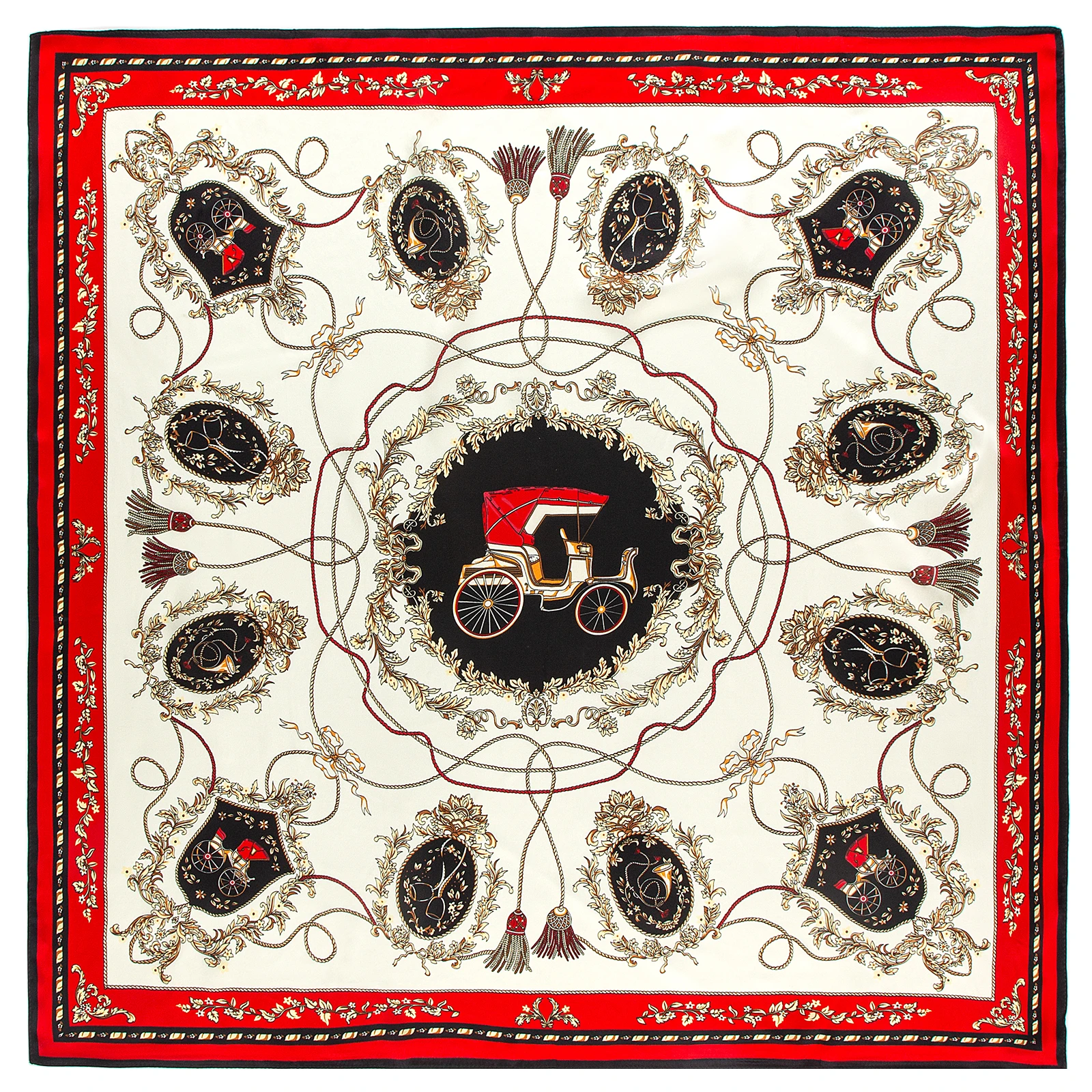 2024 Scialle di seta di lusso Sciarpa quadrata per le donne Involucri di moda in raso Fazzoletto da collo Fasce per capelli femminili Fascia per capelli Bandana 87X87CM