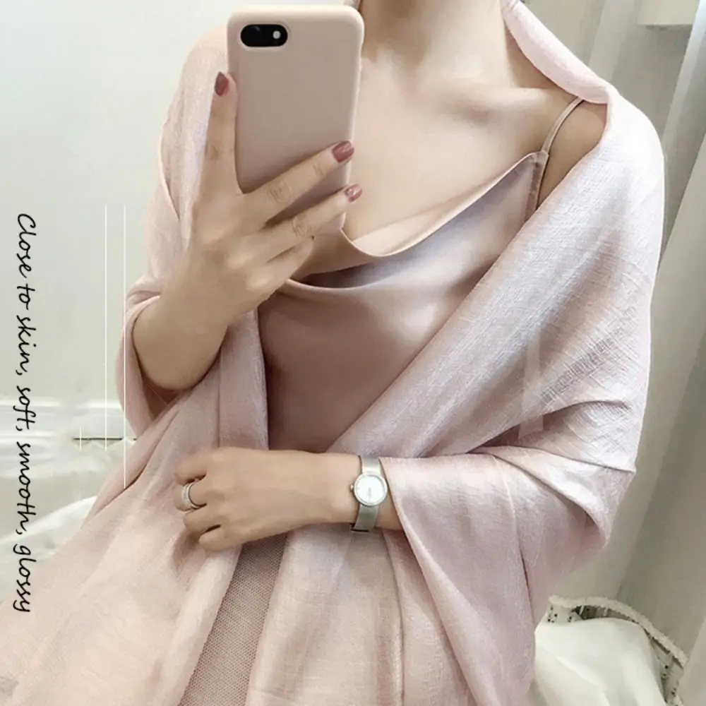 Nowy Pure Color damski zwykły szalik lniany Foulard damski szal przeciwsłoneczny 180x85cm bandany Plus rozmiar hidżab