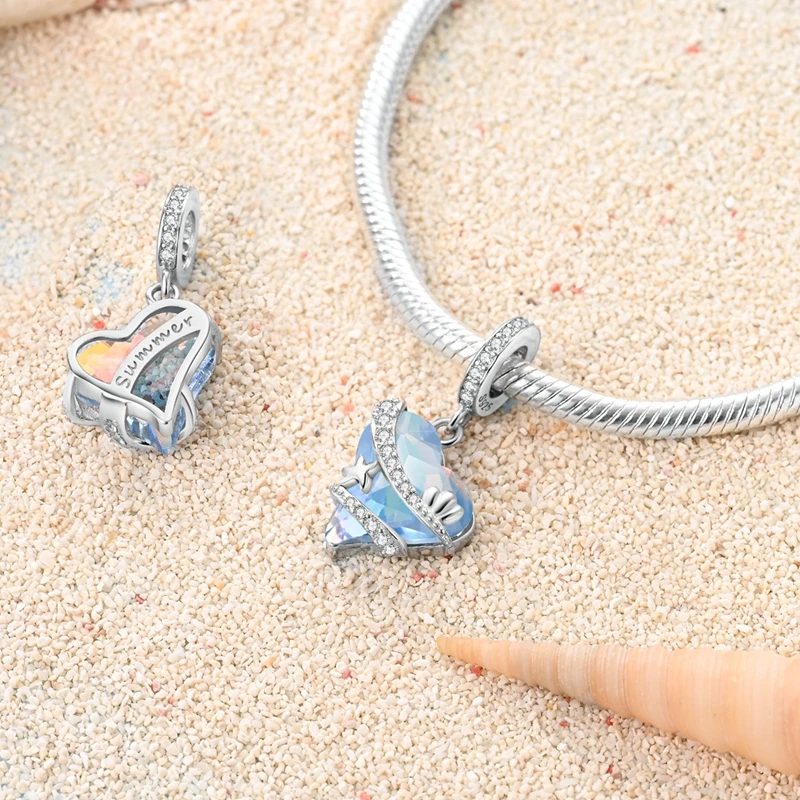 925 Sterling Silver Charms Luminous Amor Esmalte Beads Fit Original Bracelet Pendants Diy Jewelry Gift Charm For Women