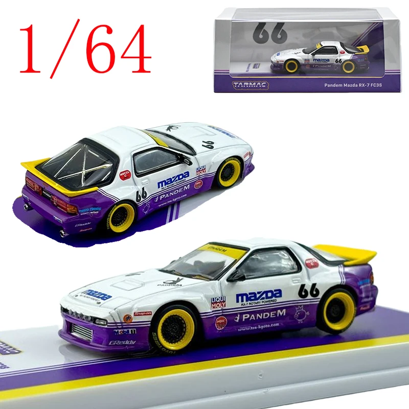 TW دييكاست 1/64 مقياس مازدا بانديم RX7 FC3S نموذج سيارة رياضية سبيكة مازدا RX7 سباق نموذج سيارة مجموعة ثابتة حلية