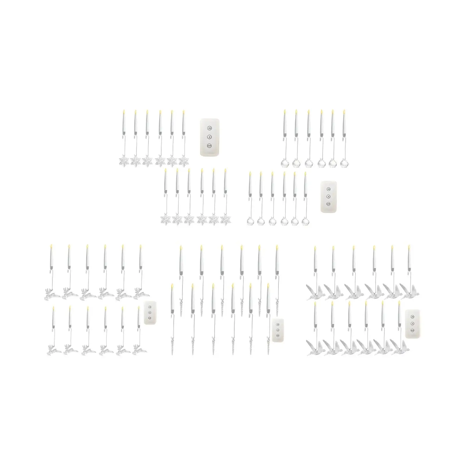 12 قطعة شموع شجرة عيد الميلاد ديكور شمعدانات LED دافئة شموع مستدقة قصيرة LED مع جهاز تحكم عن بعد للمنزل وغرفة النوم والمكتب والزفاف