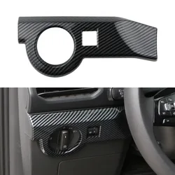 ABS Car Headlight Switch Trim for Volkswagen VW T-Cross Tcross 2018 - 2023 LHD Carbon Fiber Head Lamp Panel Cover Accessories