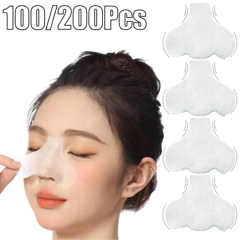 100/200 Stuks Wegwerp Neusmasker Papier Cosmetische Katoen Huidverzorging Papier Hydraterende Verwijderen Mee-eter Masker Strips Papier Gezicht huid