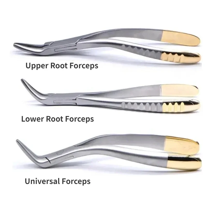 Dental Residual Root Pliers Tooth Extraction Forceps Curved Maxillary Mandibular Teeth Universal Pliers