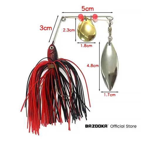 Bazooka 15g 18g Spinnerbait Fiskebete Trådbete Metallspinner Buzzbait Swimbait Krok Gädda JIG Kit Kjol För Abborre Gädda Vinter 10 best sales metalljiggfiskebete - №6