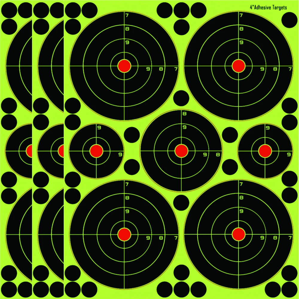 4" X 4，3“X 1, 2"X 2 Self adhesive Splatter & Reactive Shooting targets for Gun-Pistol-Rifle-Airsoft-Pellet Gun- Air rifle.