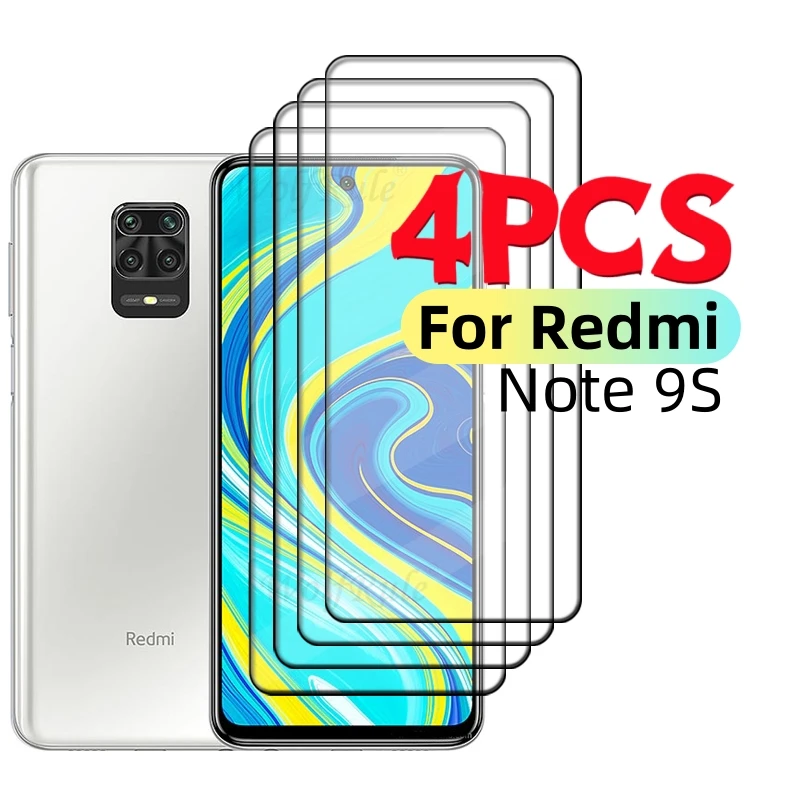 

1/2/3/4PCS For Redmi Note 9S Glass Xiaomi Redmi Note 9S Tempered Glass 9H Full Cover Glue Phone Screen Protector Redmi Note 9S