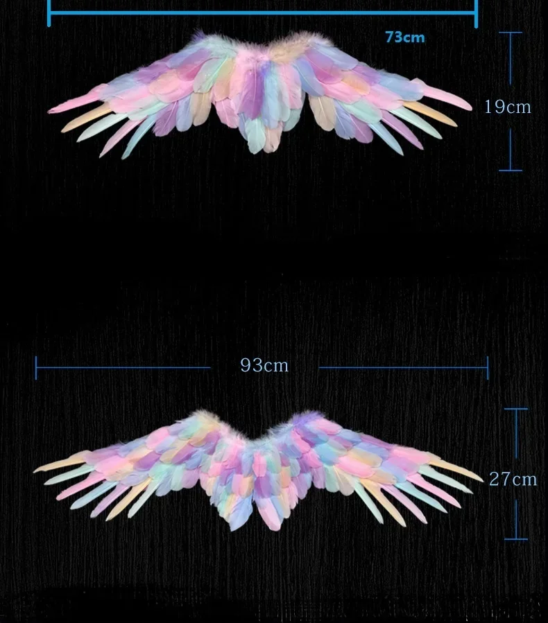 Schwarz Weiße Feder Engelsflügel Erwachsene Kinder Schwalbe Vogel Kostüm Cosplay Halloween Requisiten Party Zuhause Hochzeit Festival – Detail 1