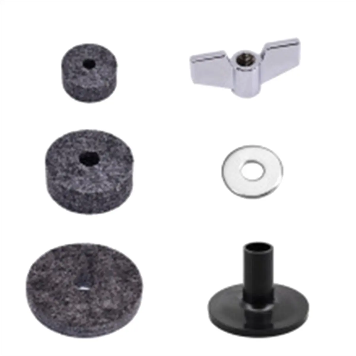 ABJX 18PCS Cymbal Replacement Accessories Drum Parts with Cymbal Stand Felts Drum Cymbal Felt Pads Include Wing Nuts Washers DRO