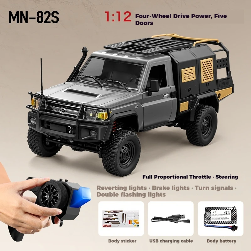 ใหม่ MN82s 1/12 Full Scale RC รถกระบะสี่ล้อไดรฟ์รถปีนเขารีโมทคอนโทรล Off-Road รถของเล่นสําหรับของขวัญเด็ก