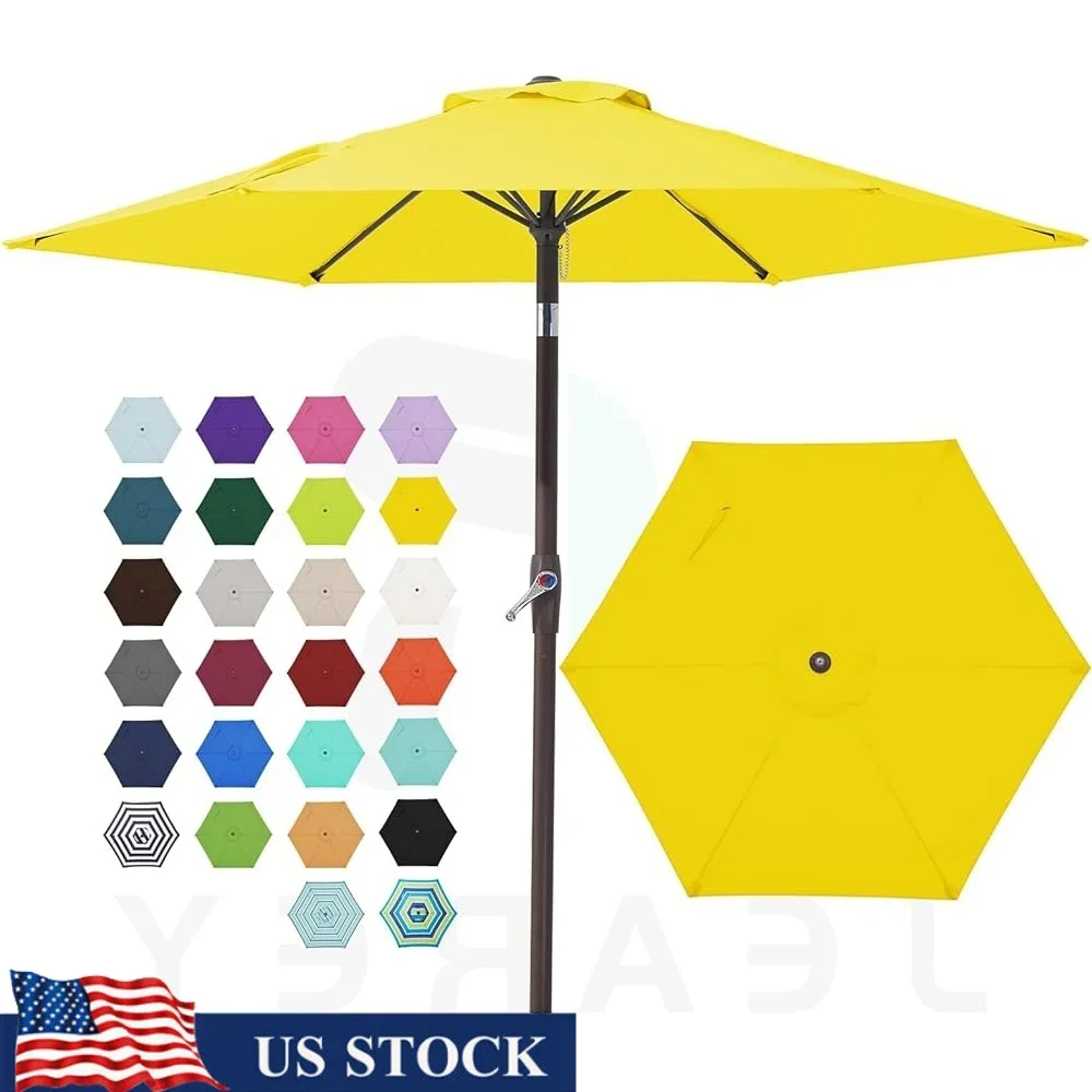 

Зонт для патио 7,5 футов, уличный настольный зонт с кнопкой наклона, сверхмощный, ветрозащитный, устойчивый к ультрафиолетовому излучению садовый бассейн