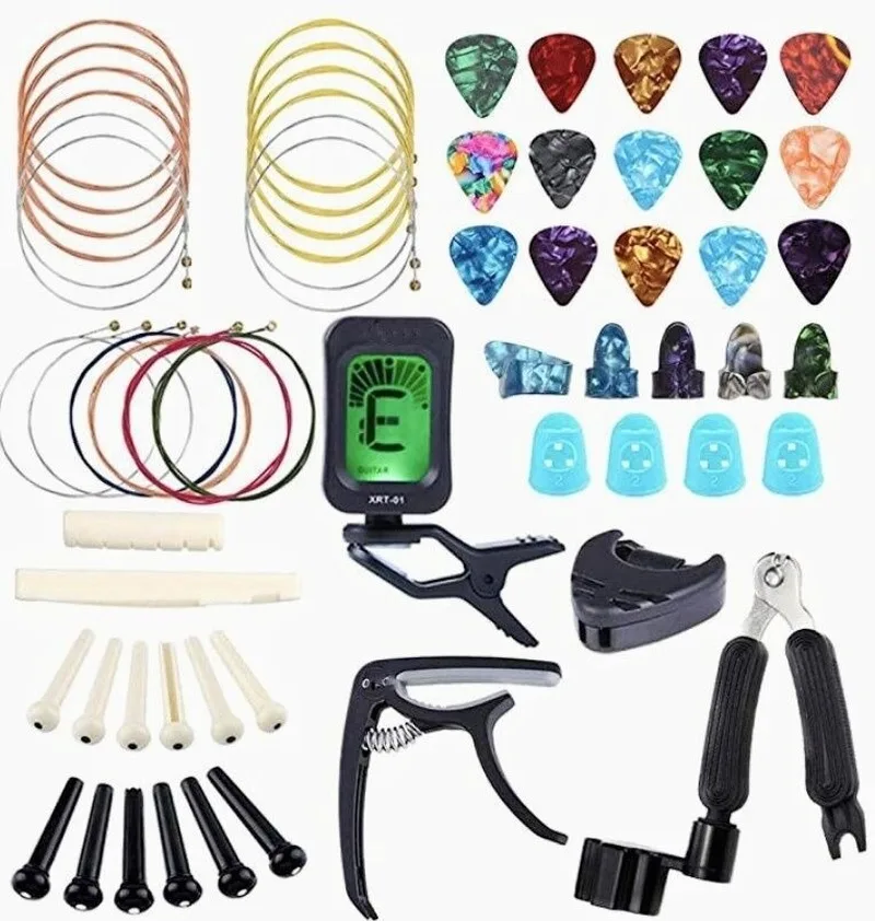 Multifunctional guitar accessory set capo, pick, string, three-in-one string changing tool set