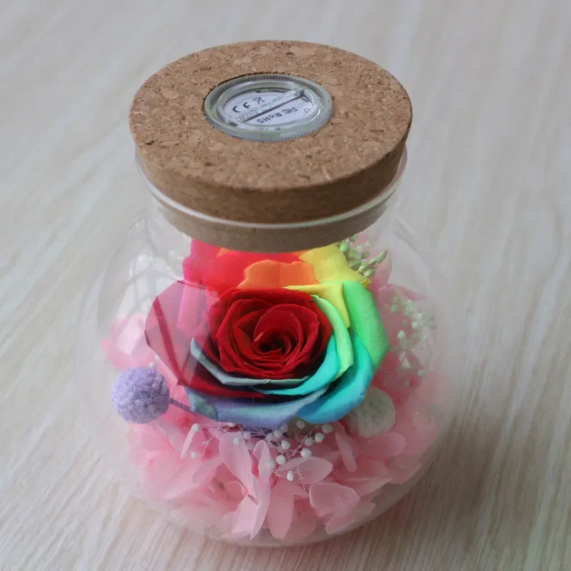 

Preserved Roses Wishing Bottle, Preserved Flower in Glass Dome for Gift, Home Decoration