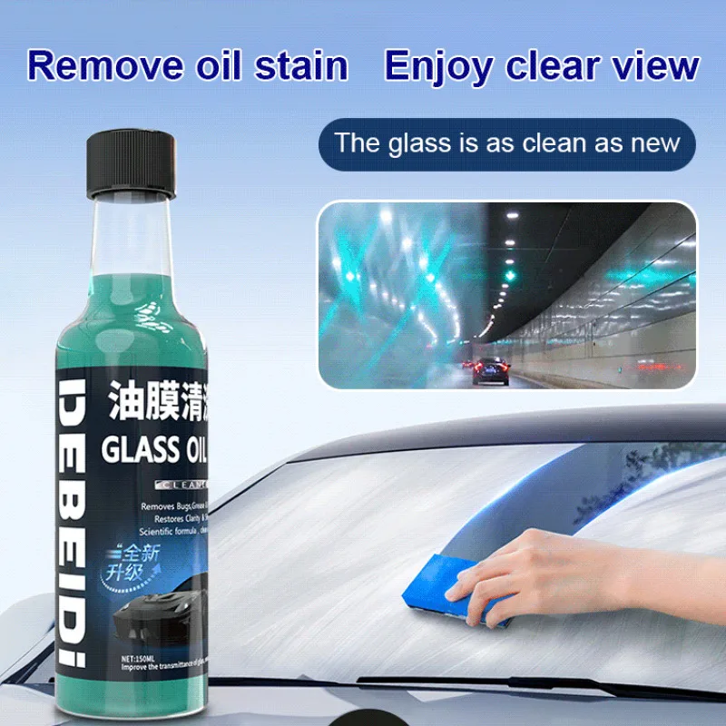 Auto Glass Stripper Oil Film Cleaner Remover Water Spot Remover Car Windshield Cleaner Liquid Window Glass Wiper Oil Film Agent