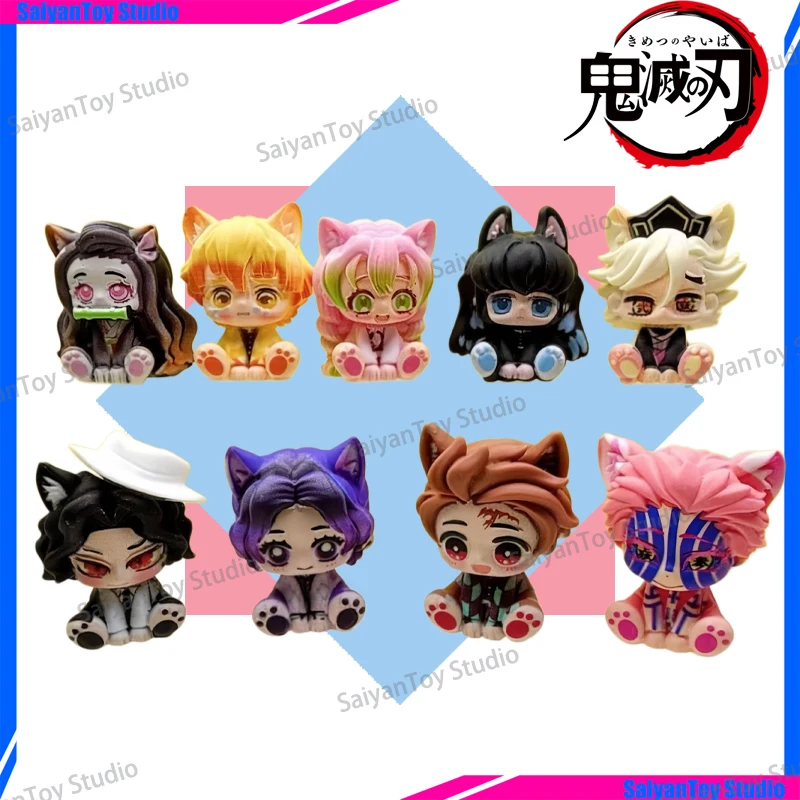 Auf Lager: Demon Slayer: Kimetsu no Yaiba Tanjiro Mini-Modellserie DIY Akaza Nezuko Anime-Figur PVC-Actionfigur Spielzeug Großhandel