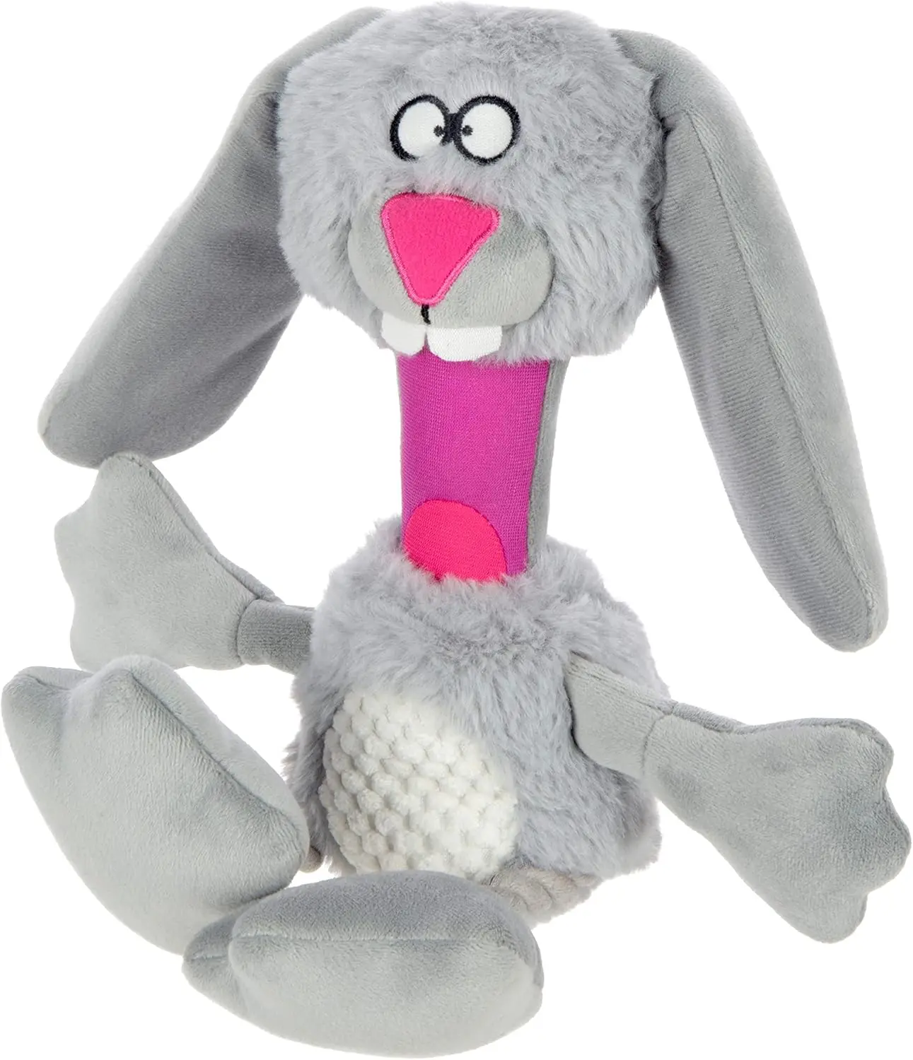 

Multi Tugs Rabbit Squeaky Plush & Rope Dog Toy, Chew Guard Technology - Gray, Small
