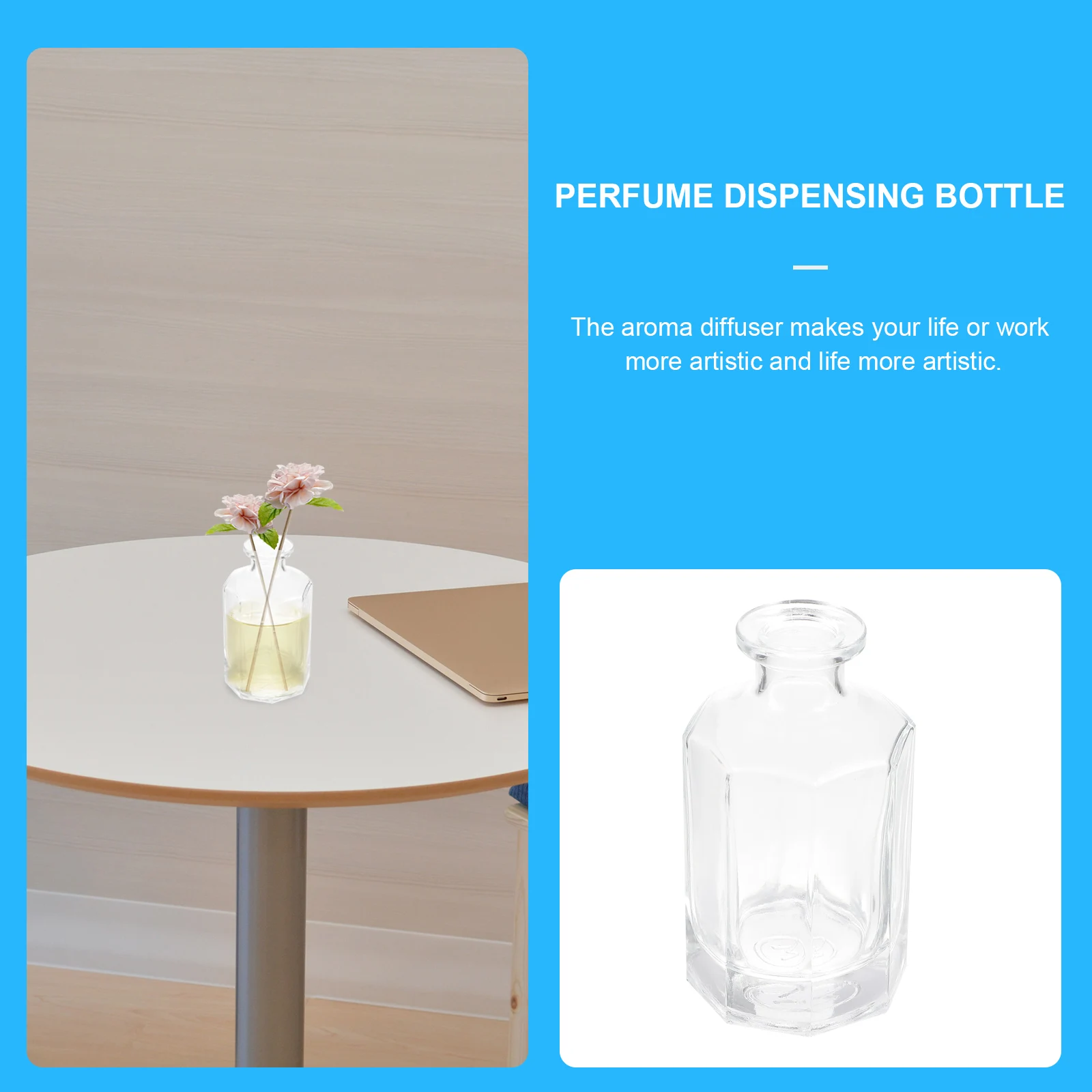 

2Pcs Aromatic Glass Bottles Essential Oil Containers Mood Enhancing Home Decor Aromatherapy Bottle Essential Oil Container