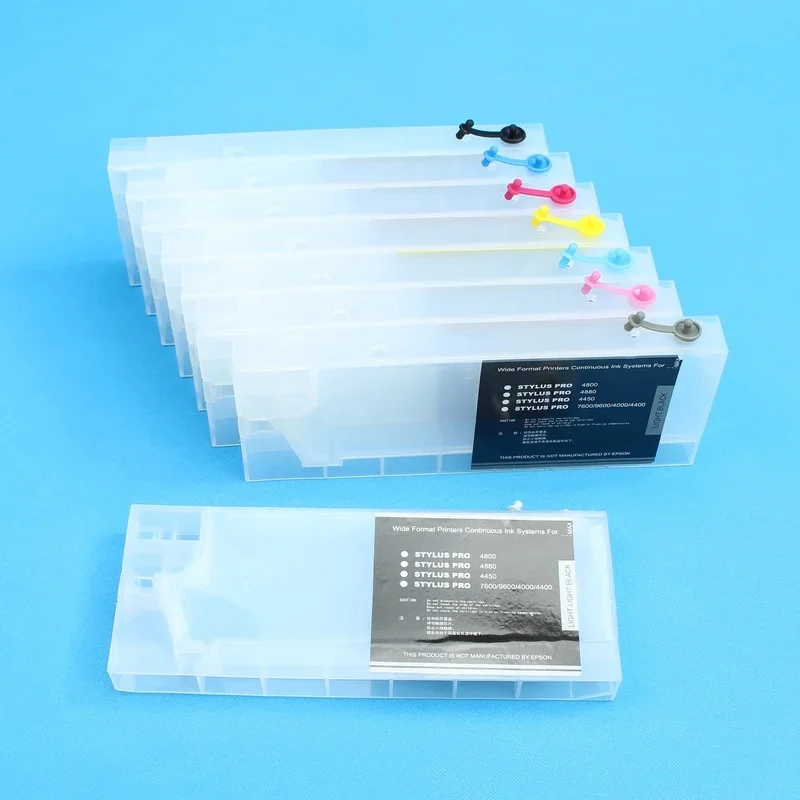 300ml Ink cartridges For Epson Stylus Pro7600 9600 4880 4800 4000 4400 4450  Refillable Ink Cartridges with Chips