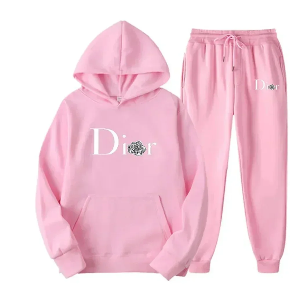 

New autumn fitness jogging casual two-piece set of long-sleeved sweatshirts and sweatpants, suitable for both men and women