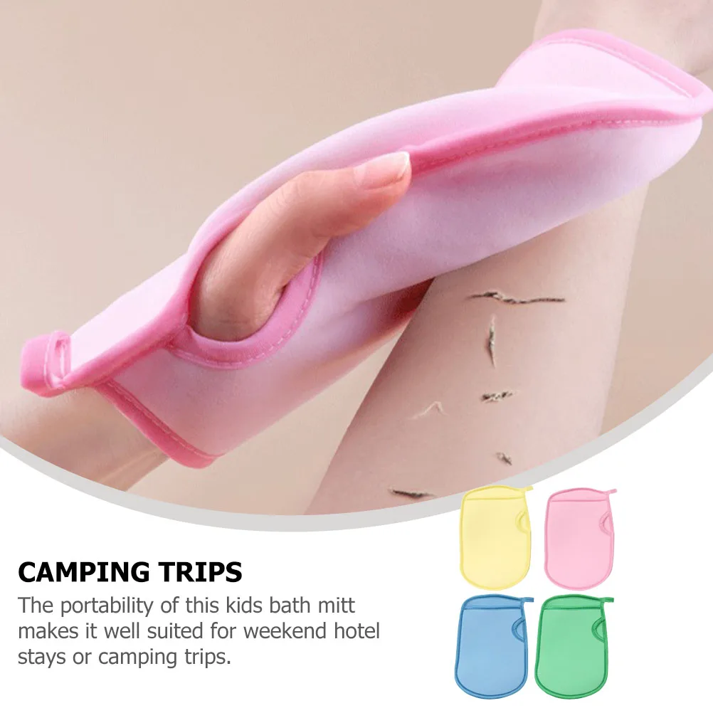 

8pcs Bath Mitts For Kids Exfoliating Gloves Skin Scrubbing Bathing Sponge Foaming Tool Shower Accessories Travel Use