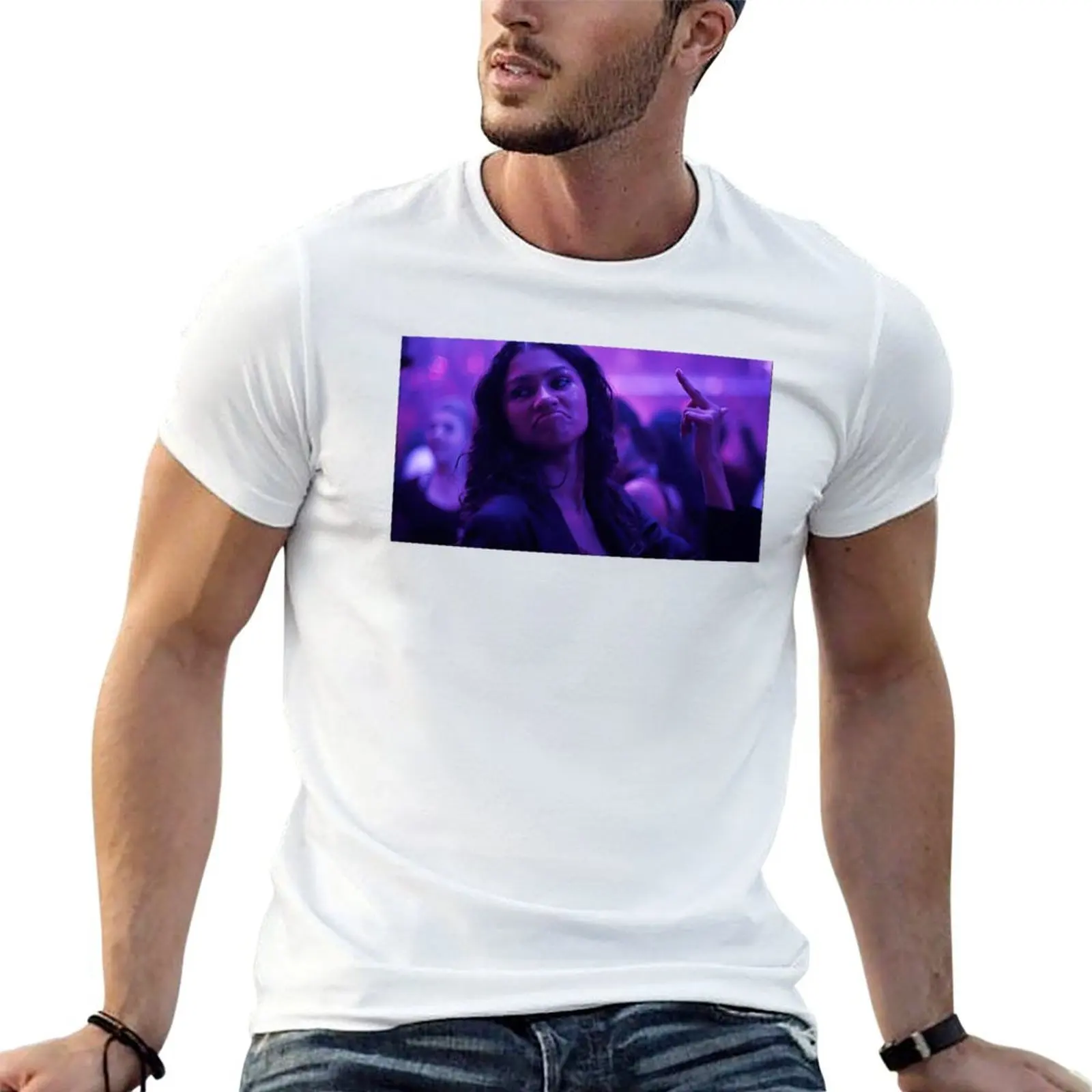 Camiseta Rue Euphoria para hombre, camisetas de lujo para hombre, camiseta de algodón suave de anime