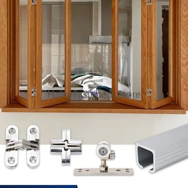 

Универсальный подвесной ролик для складных дверей, направляющая для раздвижных дверей шкафов, роликовая направляющая для раздвижных дверей отелей