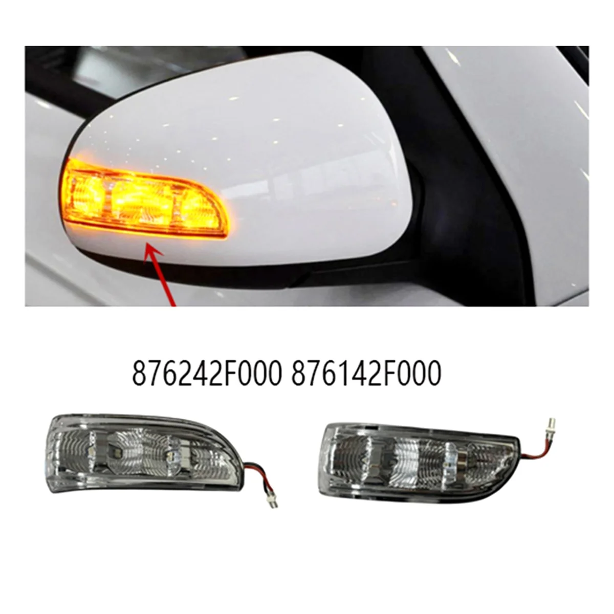 Left+Right Side LED Rear View Mirror Turn Signal Light for Sorento 876242F000 876142F000