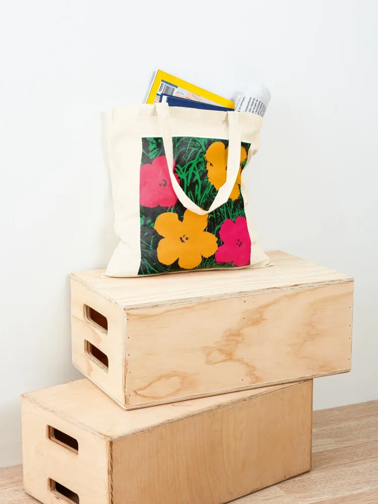 Andy Warhol Flowers T-Shirt Tote Bag eco bag folding Portable shopping bag shopper women bags woman 2025