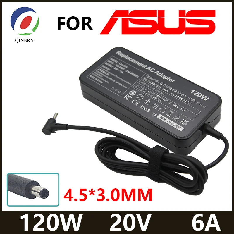 adaptador portatil para asus 20v 6a 120w 45x30 mm ux534fa ux534ft ux562fd ux562fdx ux562fn ux563fd x1402za x1403za x1502za 01