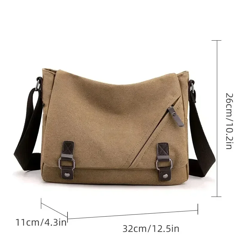 Men Briefcase Crossbody Shoulder Bags Male Messenger Bags Boy Canvas Bags for Travel Business Books School Casual Black