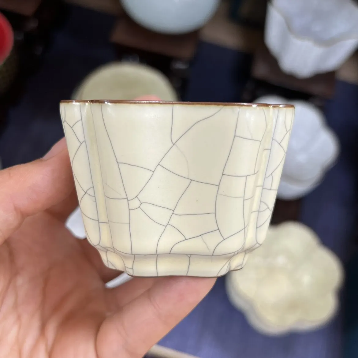 Ru Ware Tea Cup Porcelain Tea Tasting Cup Personal Dedicated Cup Set Tea Bowl Tea Cup Tea Cup Square Cup