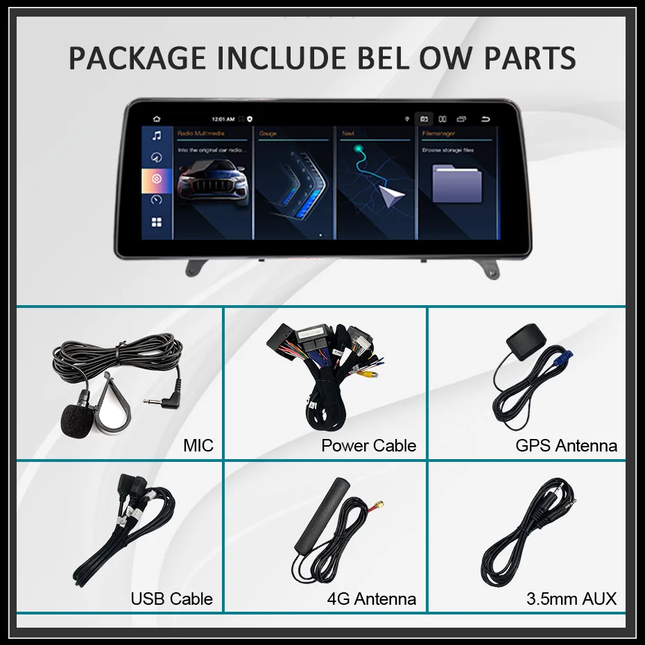 12,5 "Autoradio Drahtlose Carplay Android 14 Auto Stereo Für BMW X5 E70 X6 E71 CCC CIC Autoradio multimedia-player Bildschirm 4G LTE – Detail 2