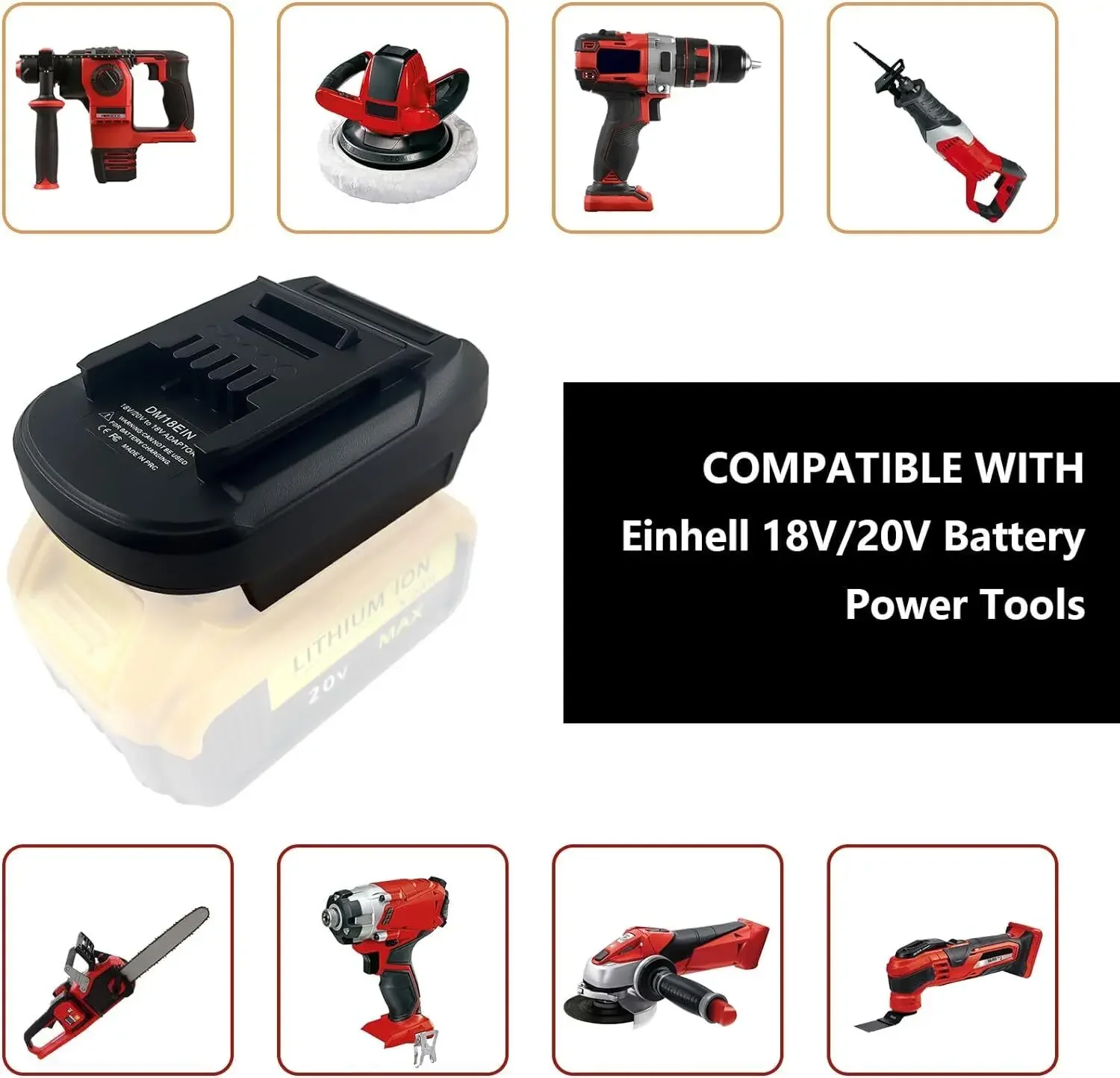 for Einhell 18V tool Battery Adapter for Dewalt 18V 20V Li-ion Battery Converter to for Einhell 18V Lithium battery Power Drill