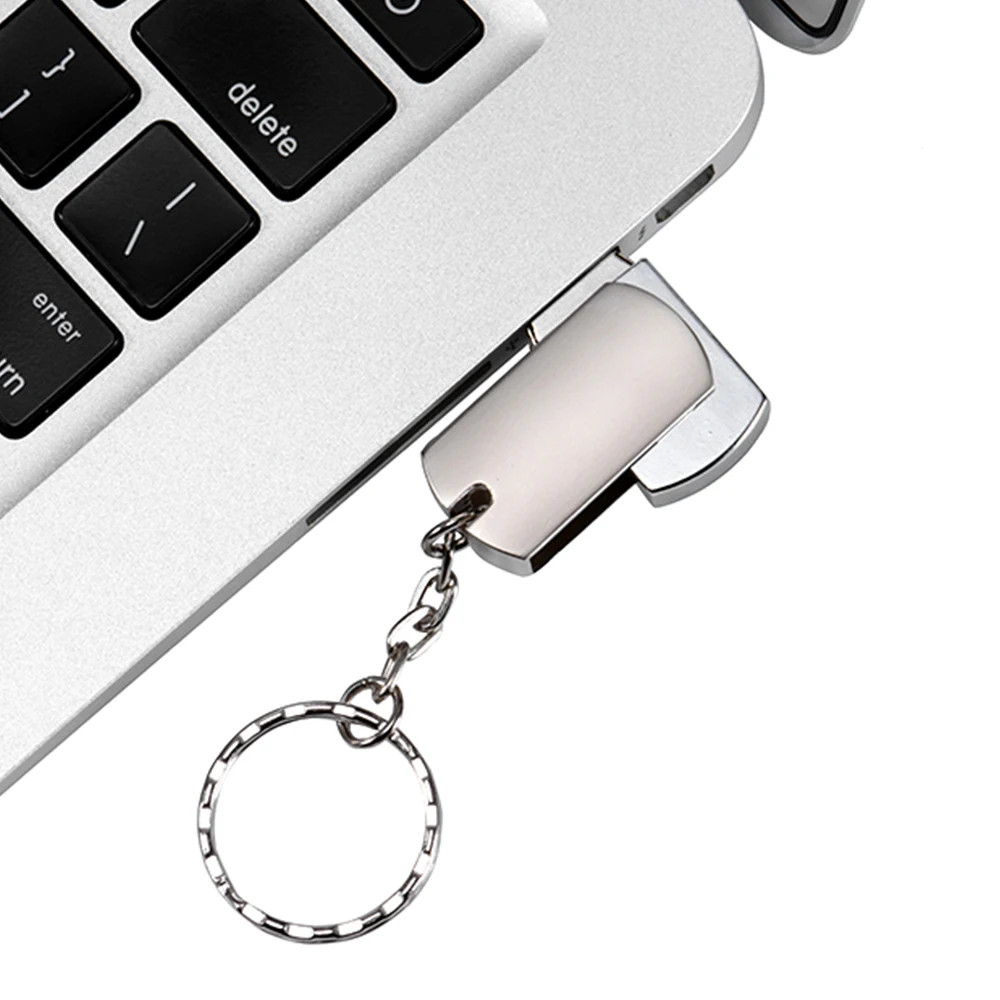 JASTER Metal USB 2.0 محرك فلاش USB 128GB 64GB دوران القلم محرك 32GB 16GB 8GB بندريف USB ذاكرة عصا مع مفتاح سلسلة 4GB