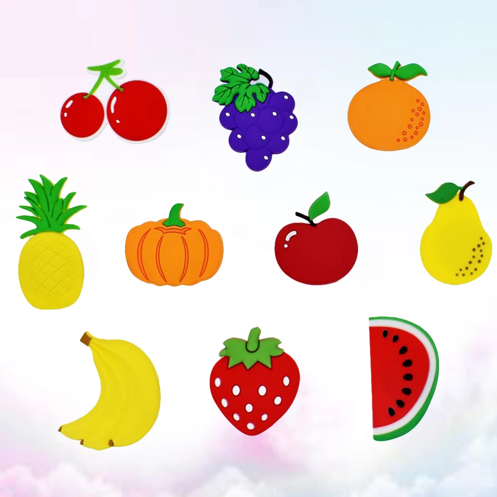 

10 Pcs Fruit Fridge Magnet Refrigerator Magnets for Cute Sticker Magnetic Stickers Cartoon Food