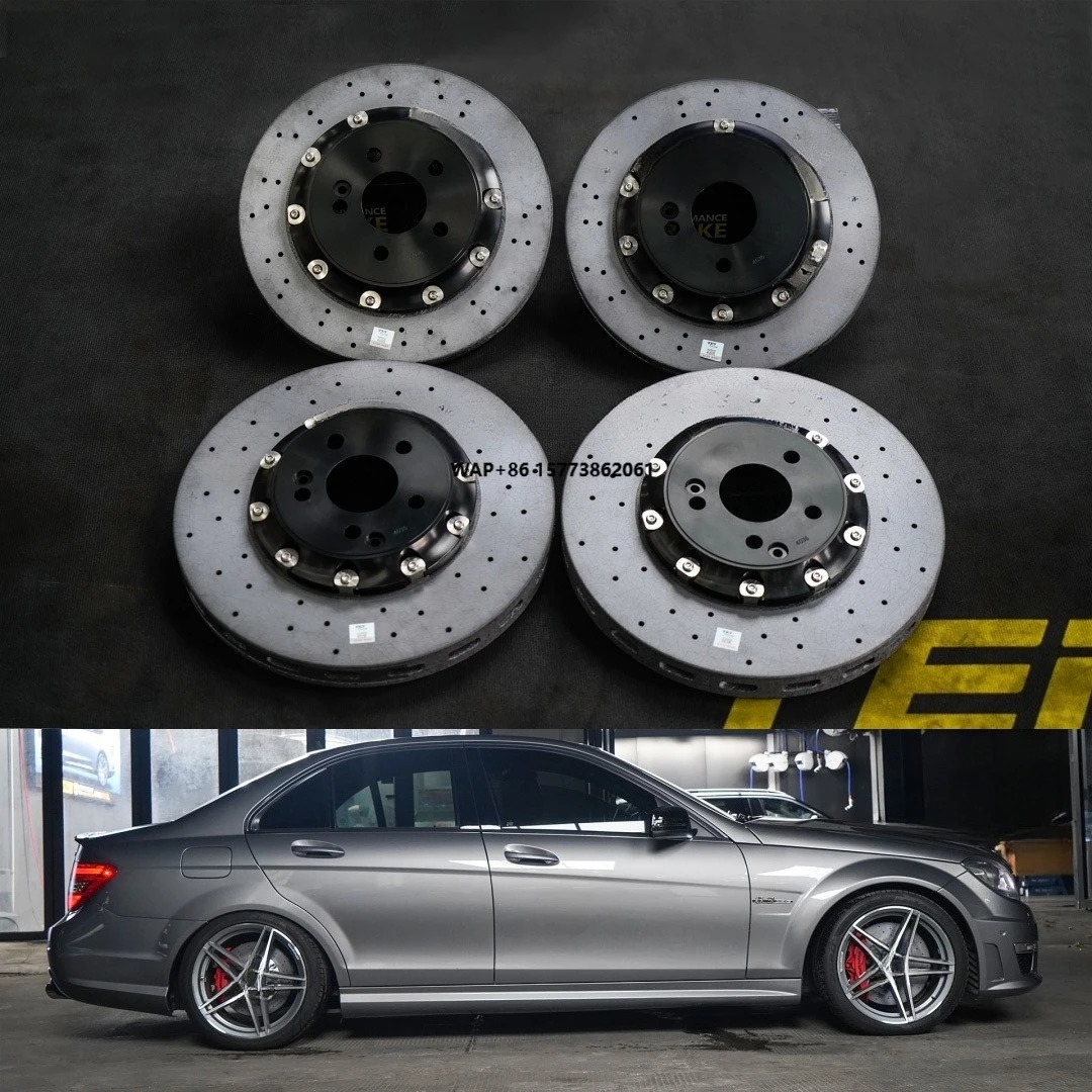 Front 360x36mm and Rear 330x26mm TCCB-R Carbon Fiber Ceramic Rotor for  C63 W204 Fit Original Caliper