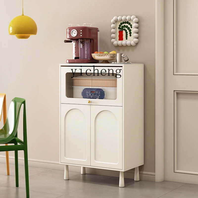 ZC Cream Style Small Stone Plate Sideboard Cabinet Modern Minimalist Living Room TV Sand Side Hair Side Cabinet Tea Cabinet