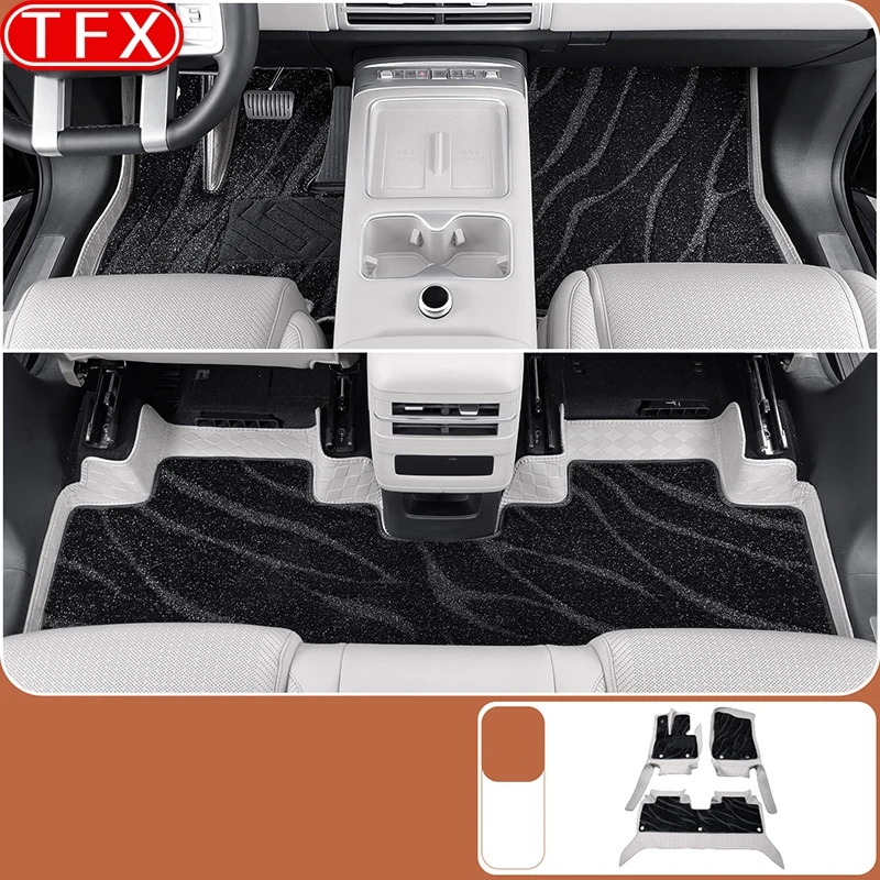 For BYD Leopard Titanium 7 2025 2026 Car Styling Floor Mats Double Layer PU Leather Foot Pads Interior Floorliner Accessories