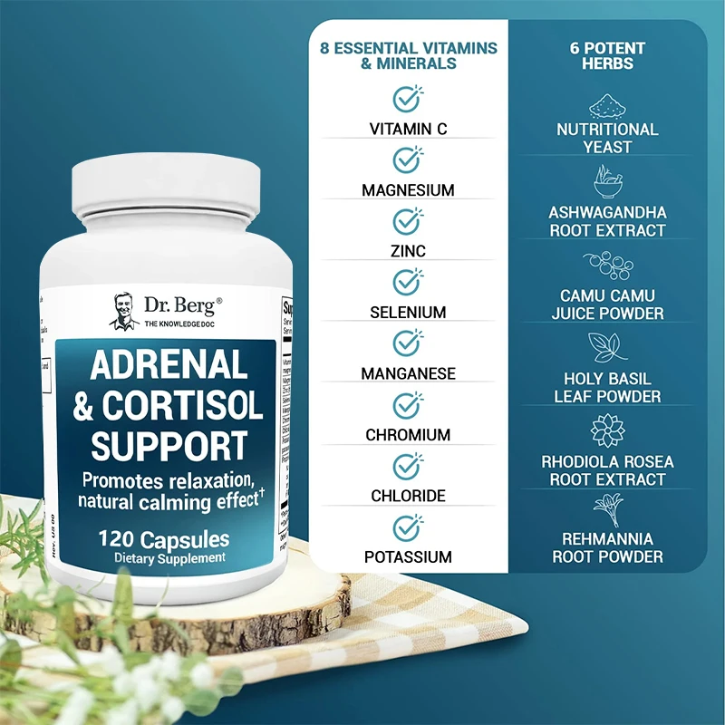 Adrenal & Cortisol Support Supplement - Natural Stress Support To Improve Mood, Focus and Relaxation