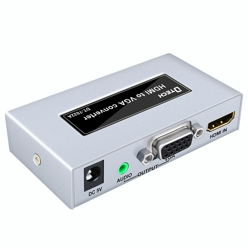 DTECH Mini HD 1080p Audio and Video signal Transmission HDMI to VGA Converter HDMI to VGA Adapter with Audio Output