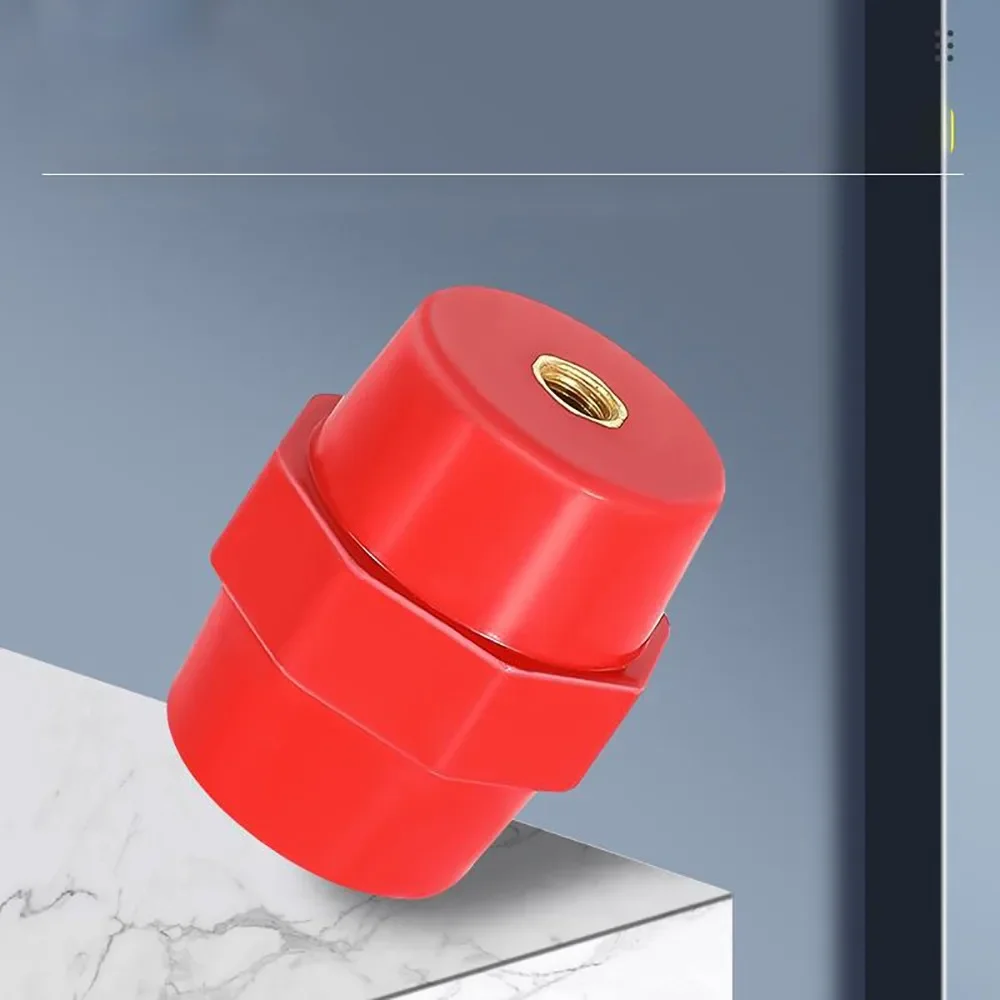 10pcs Red Resin SM High and Low Voltage Zero Line Row Post Insulator M6 / M8 High Strength Insulator for Distribution Box