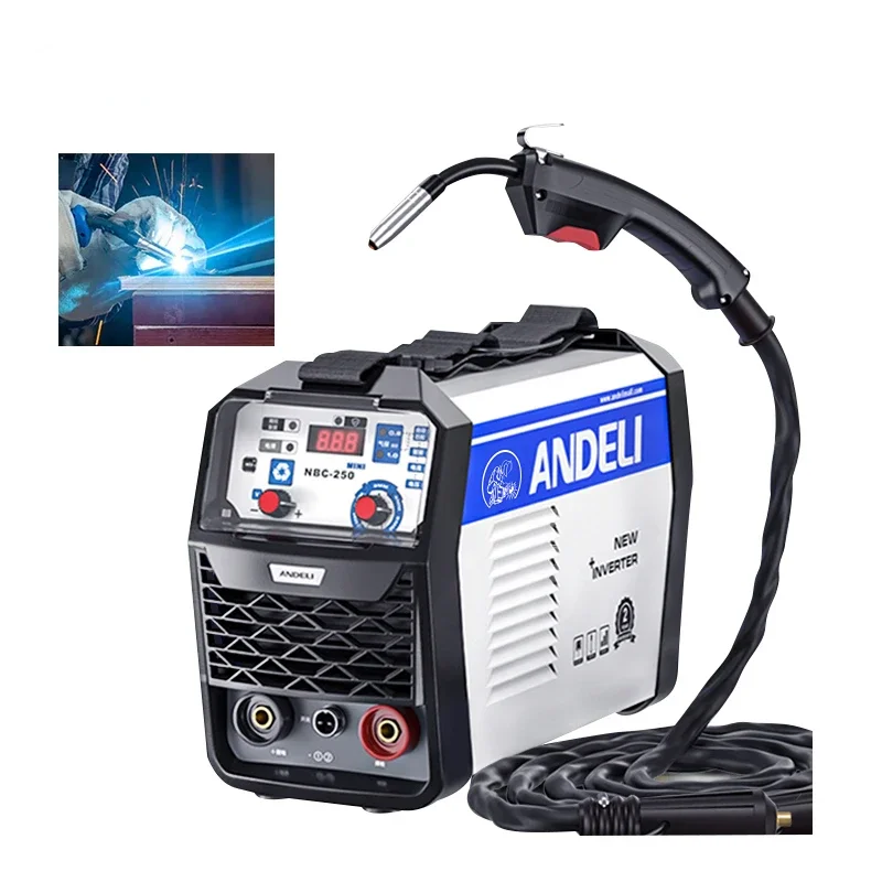 Welding Machine 220V 250ME Mini Semi-automatic Welding Machine Without Gas Flux Core Wire Inverter 1KG Capacity MIG Welder