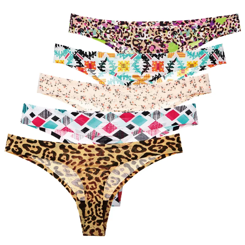 TWTZQ M-XXL G String Women Tanga Leopard Panties Sexy Briefs for Girl Thong Seamless Underpants Underwear Female Lingerie