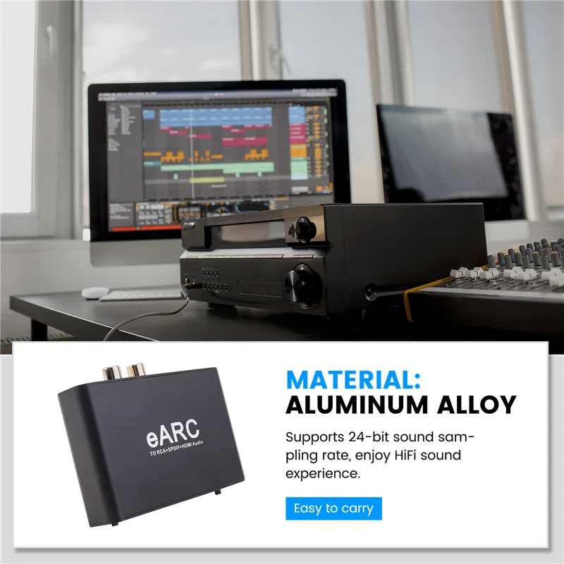 Eccellente convertitore audio ARC EARC, adattatore per estrattore audio Aux per estrattore audio EARC per amplificatore altoparlante da TV a soundbar