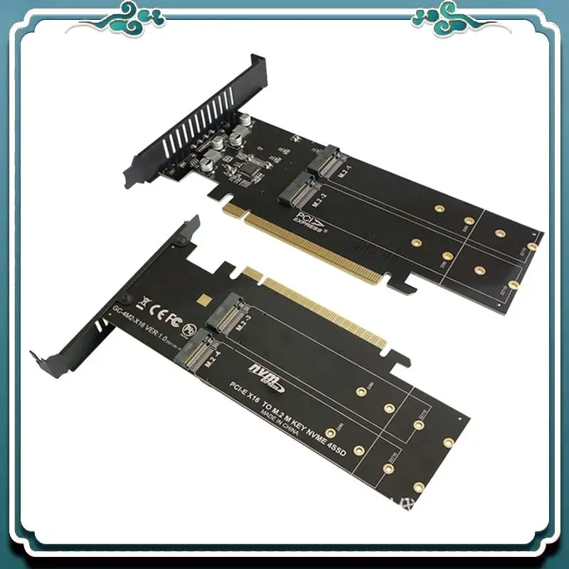 

Easy To Use Pcie To M2 Adapter Card, PCIE X16 4 Port M2 NVME M Key SSD Add On Card PCI Express Expansion Card With Heatsink