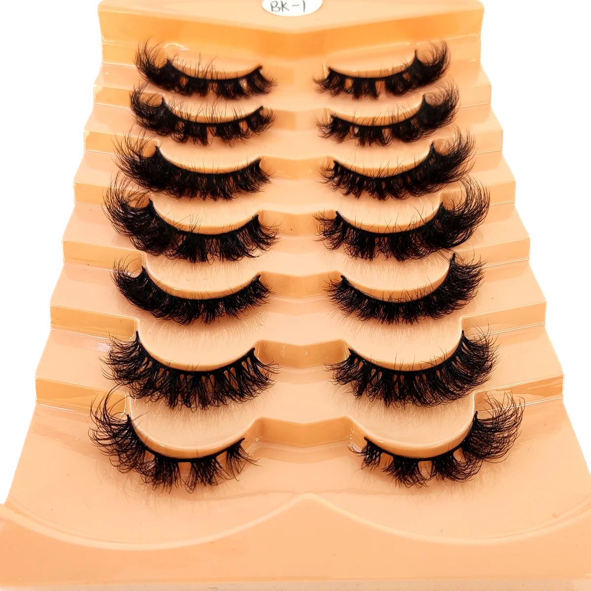جديد 7 أزواج من رموش المنك الاصطناعية ثلاثية الأبعاد الطويلة الطبيعية الرموش الصناعية مجموعة ماكياج رموش بالمنك تمديد الرموش عين قصيرة