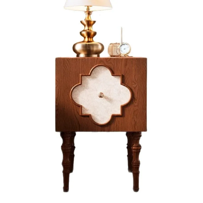 

French retro bedside table Bedroom bedside narrow cabinet removable small solid wood bedside table