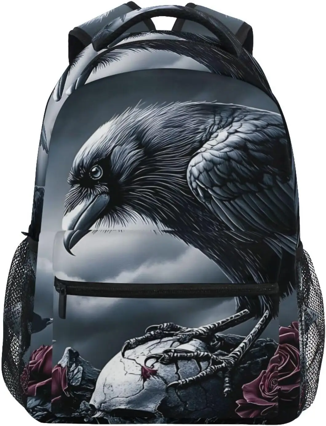 

Crow Skeleton Kid's School Backpack for Girls Boys, Bookbag Hiking Backpacks Medium Size